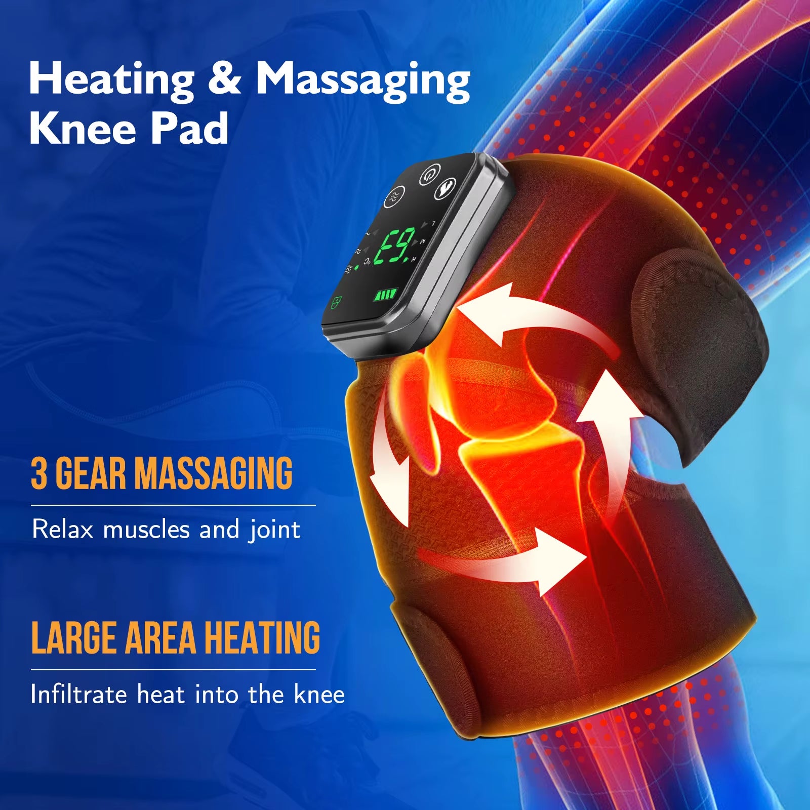 Heated Vibration Knee Massager Electric Heating Pad for Joints Health Care 3 in 1 Shoulder Knee Elbow Brace Support Belt