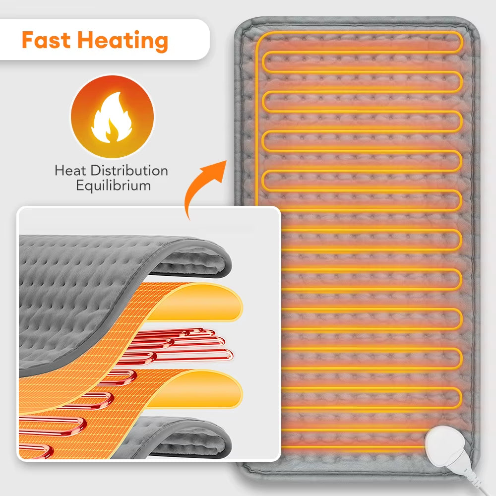 Electric Heating Pad for Back and Leg 9 Heat Levels Temperature Control Hot Compress Fast Heating Mat Pet Warming Mat Home Use
