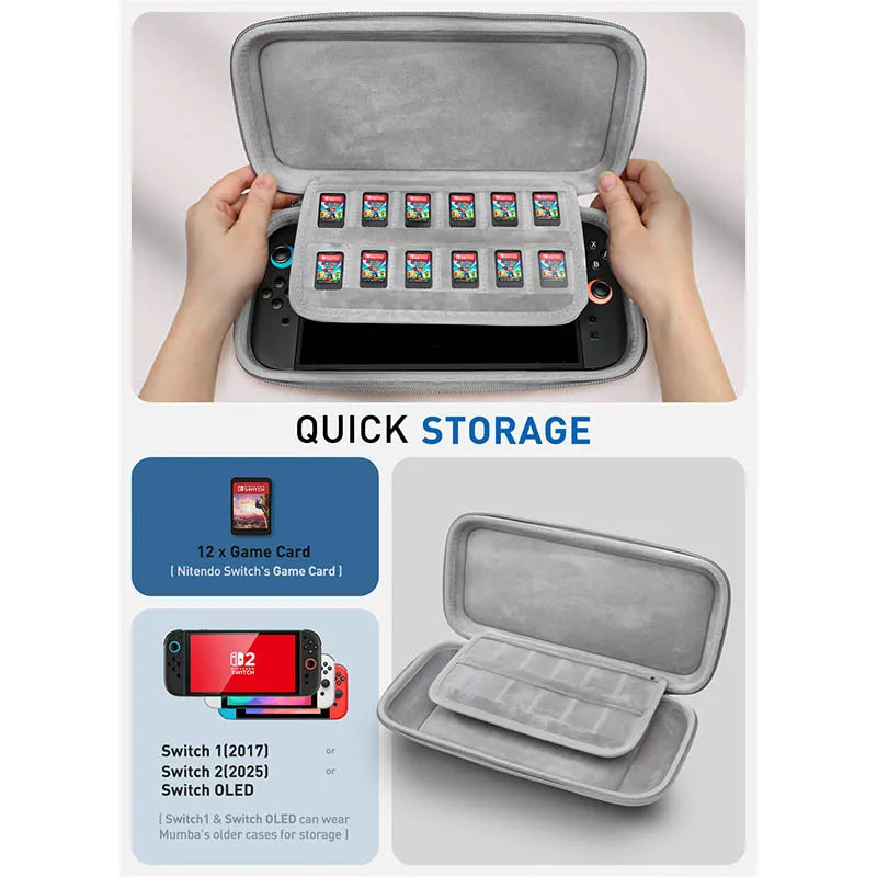 Carrying Case for Nintendo Switch 2 2025 [Mini Version]  Travel Case with 12 Game Cartridge Slot Portable Protective Bag