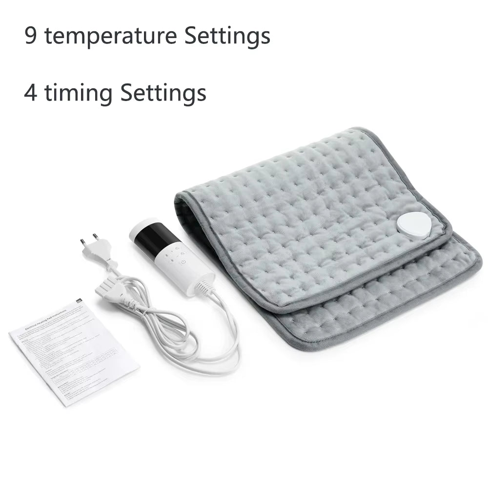 Electric Heating Pad for Back and Leg 9 Heat Levels Temperature Control Hot Compress Fast Heating Mat Pet Warming Mat Home Use