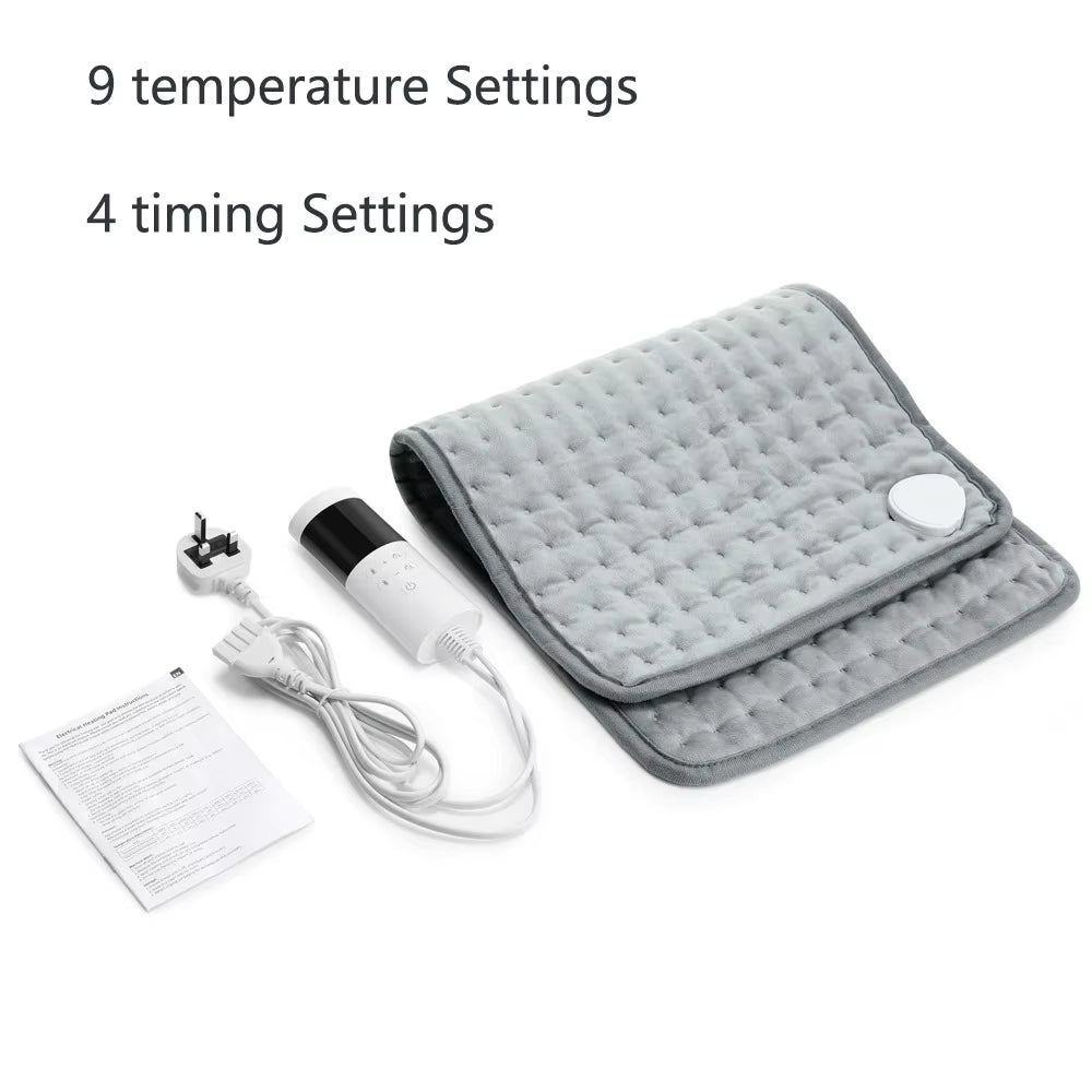 Electric Heating Pad for Back and Leg 9 Heat Levels Temperature Control Hot Compress Fast Heating Mat Pet Warming Mat Home Use
